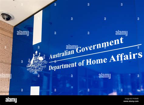 Logo Of Department Of Home Affairs At Entrance Of The Office Building