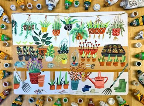Flower Art T Tags Sketch Book Shower Garden Inspiration Prints