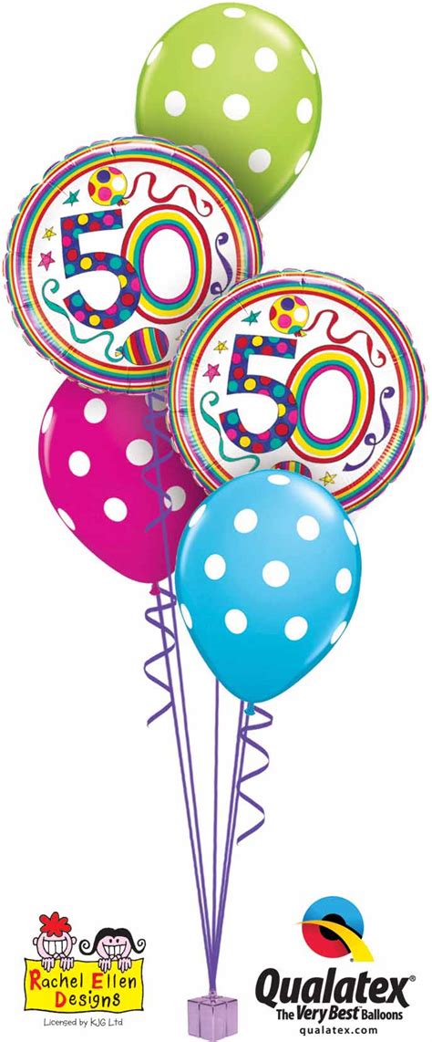 50426 18064 50th Birthday Dots And Stripes Classic — Balloons Are Fun