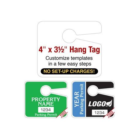 Custom Plastic Parking Permit Tags Solid Green Large Package Of 100