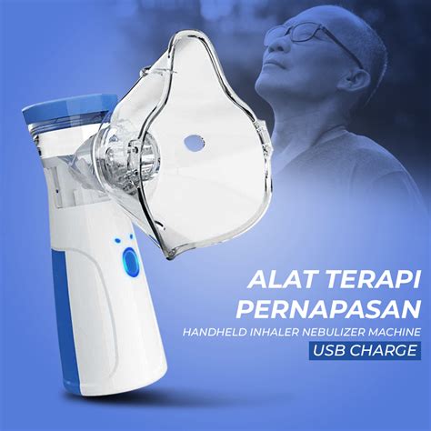 Konheal Alat Terapi Pernapasan Handheld Inhaler Nebulizer Machine USB Charge JSL W Blue