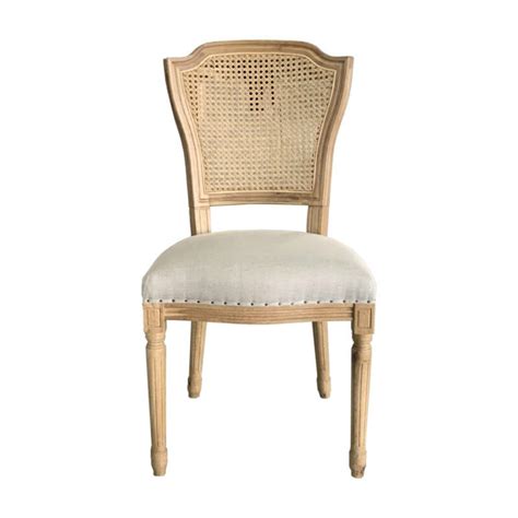 Olivia Rattan Back Weathered Oak Dining Chair Rococo Decor