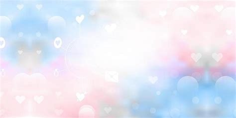 Pink And Blue Abstract Bokeh Background With Heart For Valentines Day