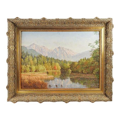 Mountain And Lake Landscape Oil Painting Chairish