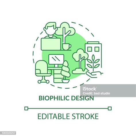 2d Customizable Biophilic Design Line Icon Concept Stock Illustration