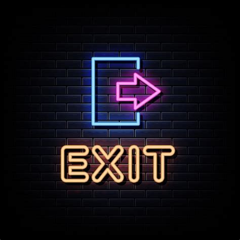 Premium Vector Exit Neon Sign Text