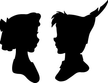 Peter Pan & Wendy Silhouette Decal | Peter pan silhouette, Silhouette png, Silhouette