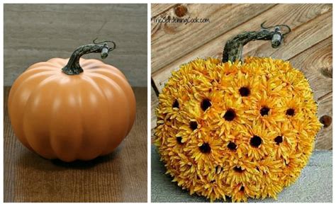 Sunflower Pumpkin Easy No Carve Thanksgiving Table Decoration