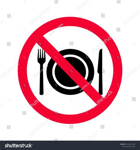 No Eating Allowed Sign Red Prohibition No Food Sign Do Not Eat Sign