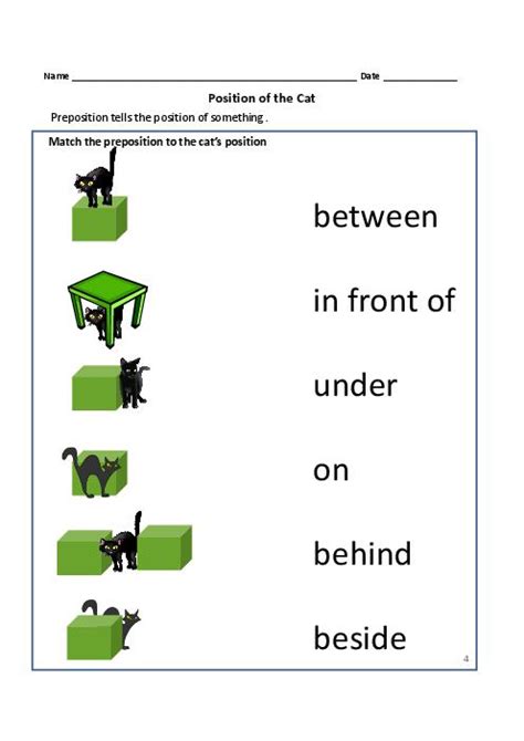 A preposition always precedes a noun to show the noun's relationship to another word in the sentence. Free Preposition Worksheets For Kindergarten