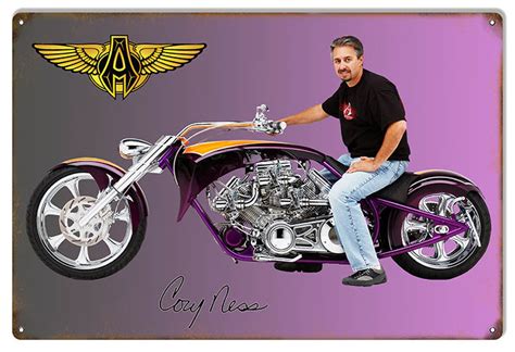 Custom Made Arlen Ness Motorcycle With Cory Ness Sign 12×18