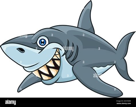 Cartoon Shark Isolated On White Background Stock Vector Image And Art Alamy