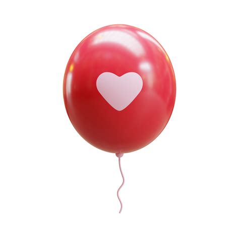 Valentine Heart Shaped Balloon 3d Render Element 19199118 Png