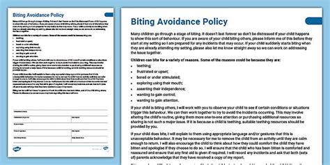 Biting Policy Childminders Childminding Documents Twinkl