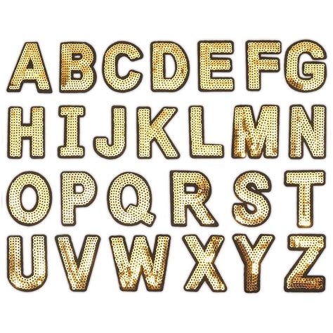 The greek alphabet has been used to write the greek language since the late ninth or early eighth century bc. 3 Set A-Z Alphabet Letters Gold Sequin Iron on Patches for ...
