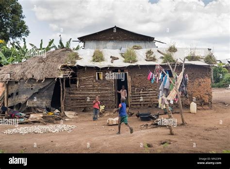 A House Built By The Congolese Refugee Seen At The Kyangwali Refugee