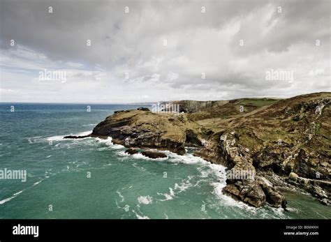 Cornish Coastline At Tintagel Cornwall South West England Stock Photo