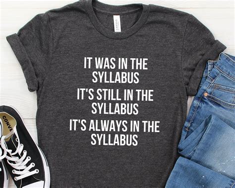 Syllabus Shirt College Professor Professor Shirt Professor T College Teacher University