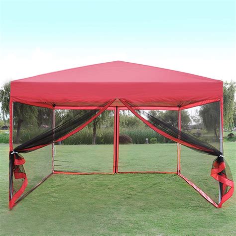 Ezyfast ultra compact backpack canopy, pop up shelter, portable sports cabana, 7.5 x 7.5 ft base / 6 x 6 ft top for hiking, camping, fishing, picnic, family. VIVOHOME Outdoor EZ Pop Up Canopy Screen Party Tent with ...
