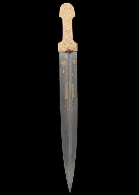 bonhams a qajar walrus ivory hilted steel dagger kindjal persia the blade dated ah 1258 ad