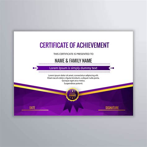 Abstract Beautiful Certificate Template Design Vector 258851 Vector Art