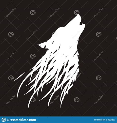 Howling Wolf Head Silhouette Stock Vector Illustration Of Brute