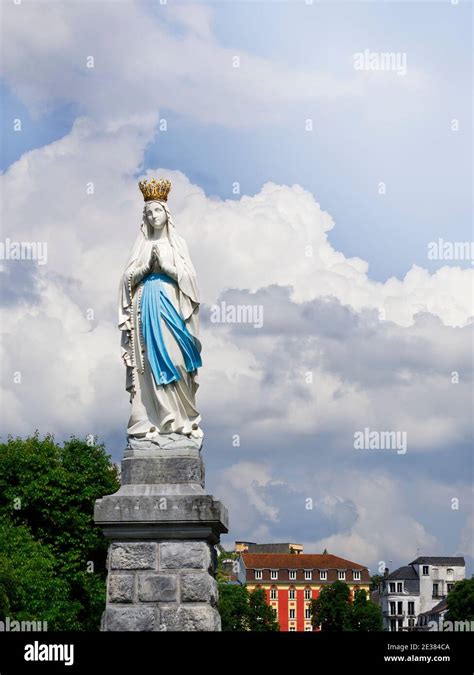 Statue Of Our Lady Of Immaculate Conception Lourdes France Major