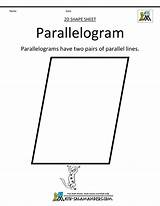 Parallelogram Shapes Clip Template Math Coloring Grade sketch template