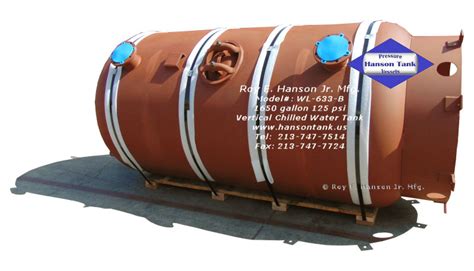 Vertical Chilled Water Buffer Tank 1650 Gallon Asme Code Air Receiver
