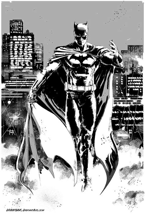 Batman Black And White By Drawbak On Deviantart