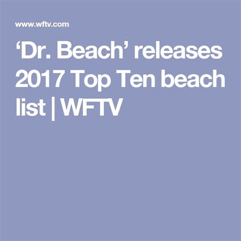 ‘dr Beach Releases 2017 Top Ten Beach List Wftv Beach List Ten