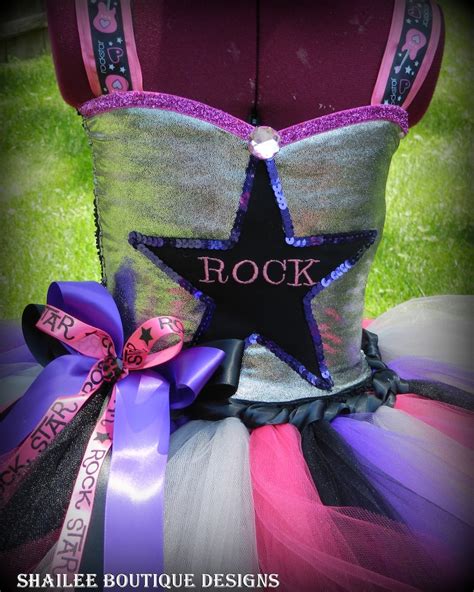 Rockstar Costume Girls Tutu Dress Rock Star Tutu Dress Etsy