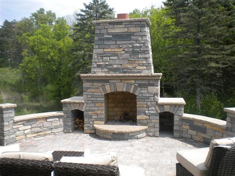 Stone Outdoor Fireplace For Cooking — Randolph Indoor And
