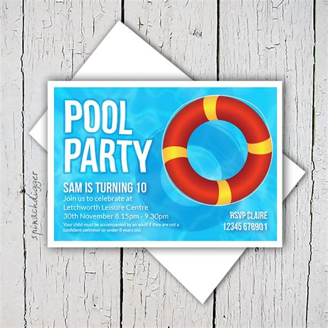 Pool Party Invitation Swimming Pool Party Pool Party Swim Party Activity Party Pool Party