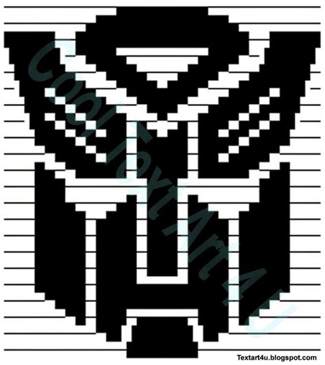 Please also also check out our font keyboard to help users. Transformers Autobot Symbol Copy Paste ASCII Art | Cool ...