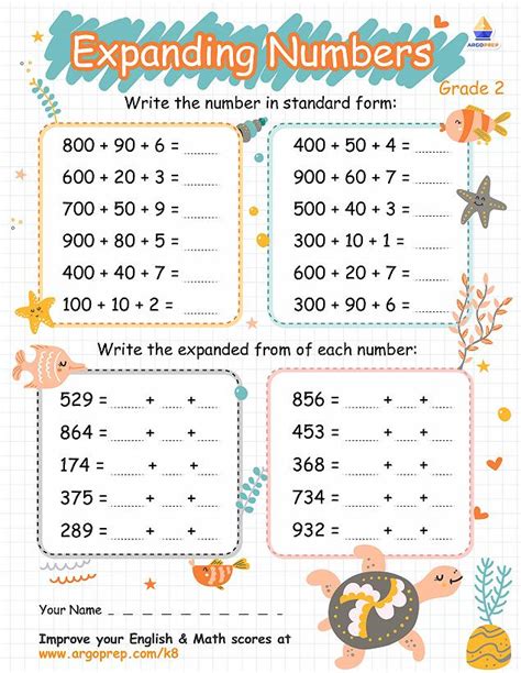 Standard And Expanded Form Numbers With Sea Turtle Argoprep