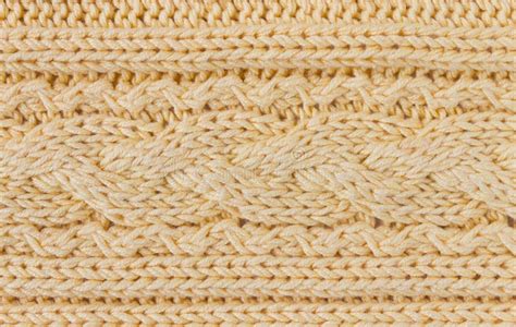 Dark Yellow Knitting Texture Or Knitted Texture Background Horizontal