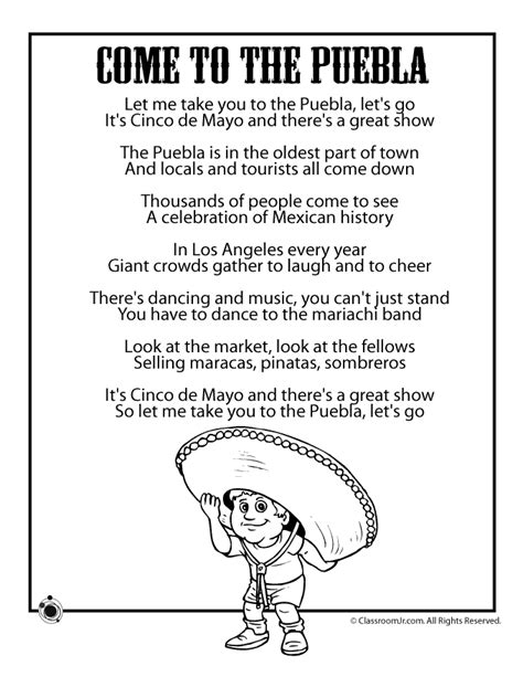 Spanish for kids austin, austin. Cinco de Mayo Kids Poems & Coloring Pages - Woo! Jr. Kids ...