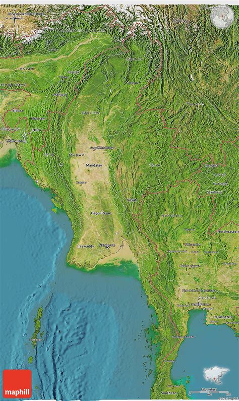 Burma Map And Satellite Image Map Of Myanmar