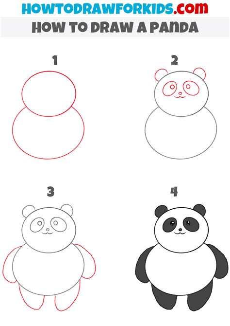 How To Draw A Panda For Kindergarten Easy Tutorial For Kids