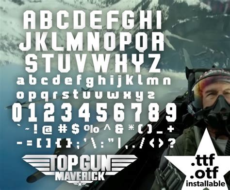Top Gun Font Ttf Otf Files Top Gun Maverick To Install Fonts Etsy