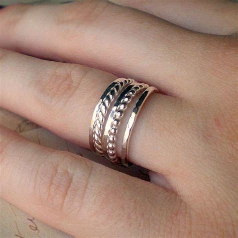 Silver Stacking Ring Set Sterling Set Of Five Etsy
