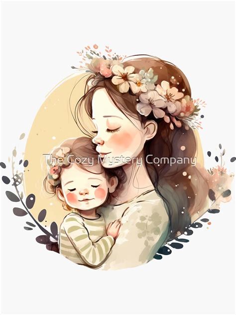 Cute Mama And Baby Happy Mothers Day Sticker For Sale By