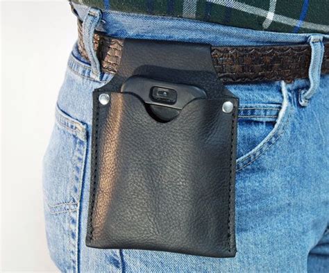 Phone Holster Black Leather Cell Phone Belt Case Black Etsy Iphone