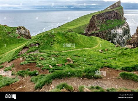 View Of Mykines Faroe Islands Stock Photo Alamy