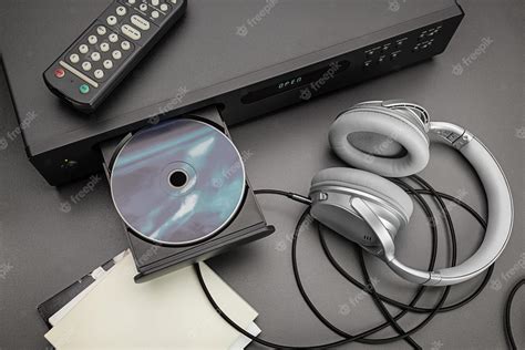 Premium Photo Cd Player Cable Remote And Headphones For Listening To