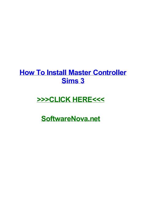 How To Install Master Controller Sims 3 By Bensssp Issuu