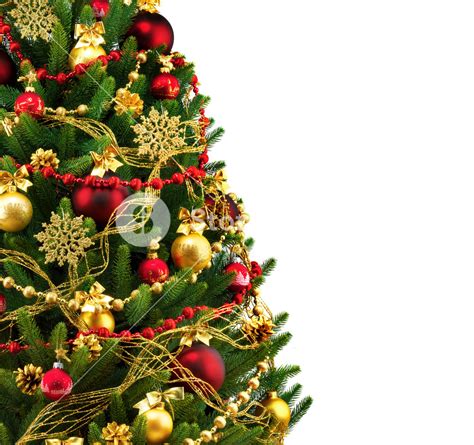 Free Download Decorated Christmas Tree On White Background Royalty