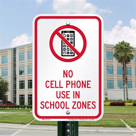 No Cell Phone Use In School Zones Sign Sku K2 1404