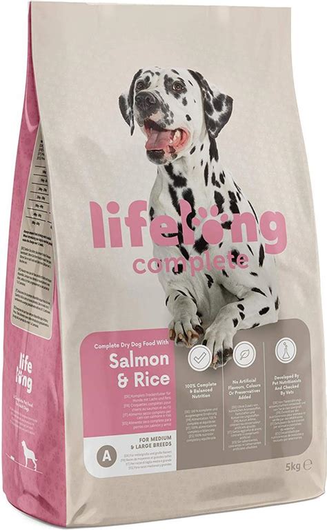 Lifelong Complete Dry Dog Food With Salmon And Rice For Medium And
